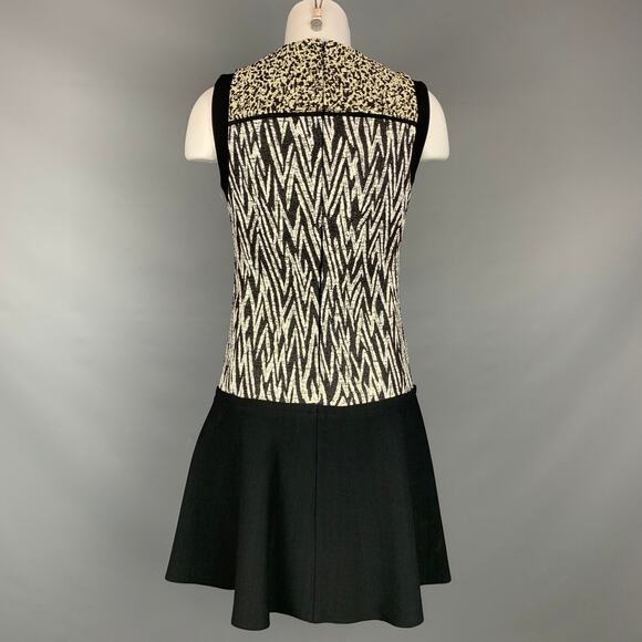PROENZA SCHOULER Size 6 Black & White Acrylic Blend Sleeveless A-line Dress - Picture 4 of 6